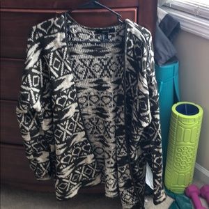 Aztec Olive & Tan oversize Cardigan